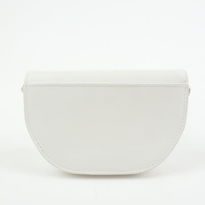 Burberry Olympia Flap Leather, White, Leather, Handbag