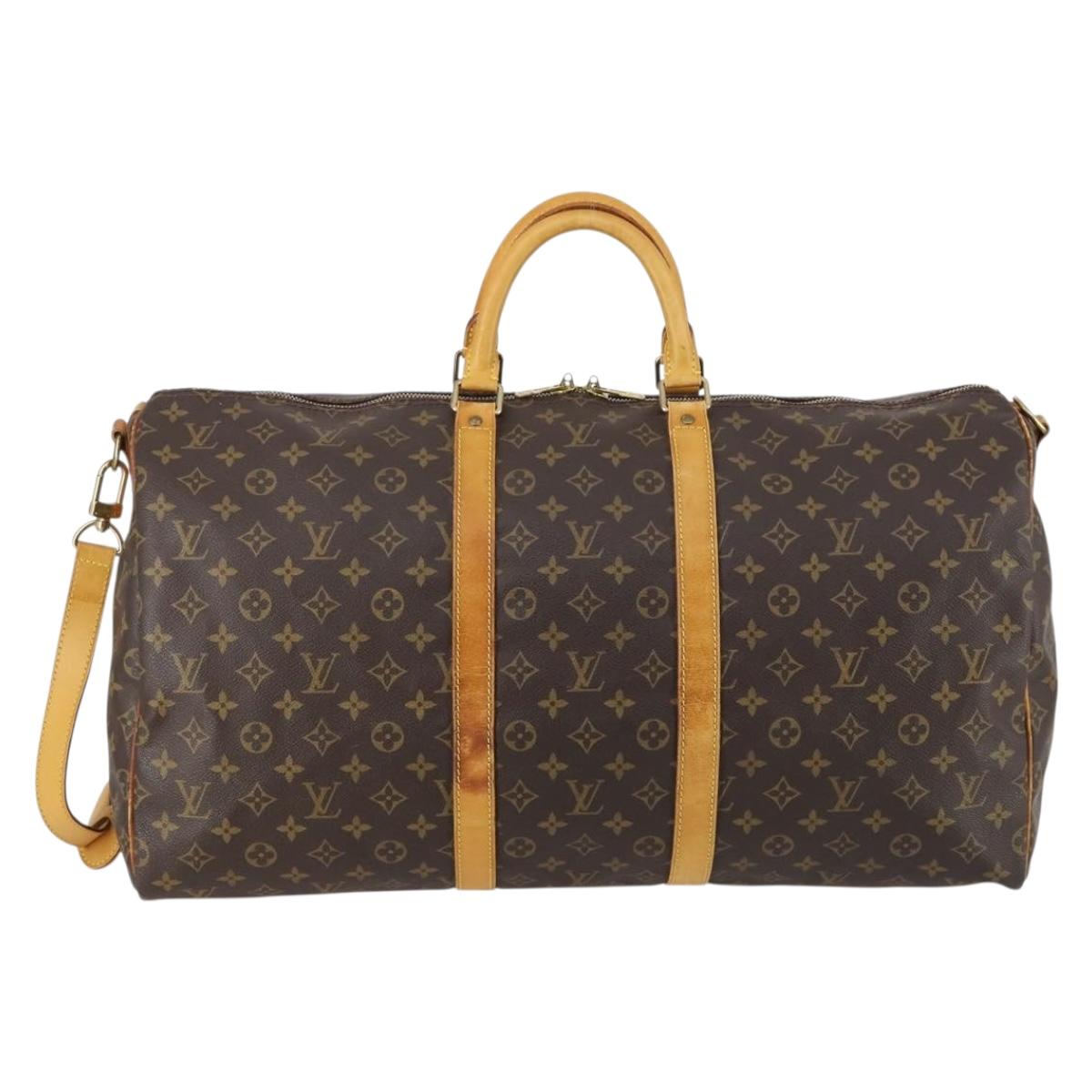 Louis Vuitton Keepall Bag Monogram Canvas, BROWN, CANVAS, Travel bag