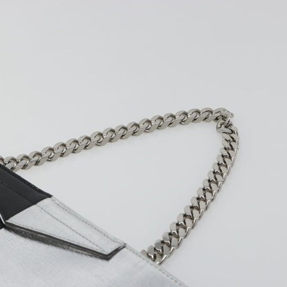 Fendi Grande Colorblock Clutch Leather, Silver, Leather, Clutch