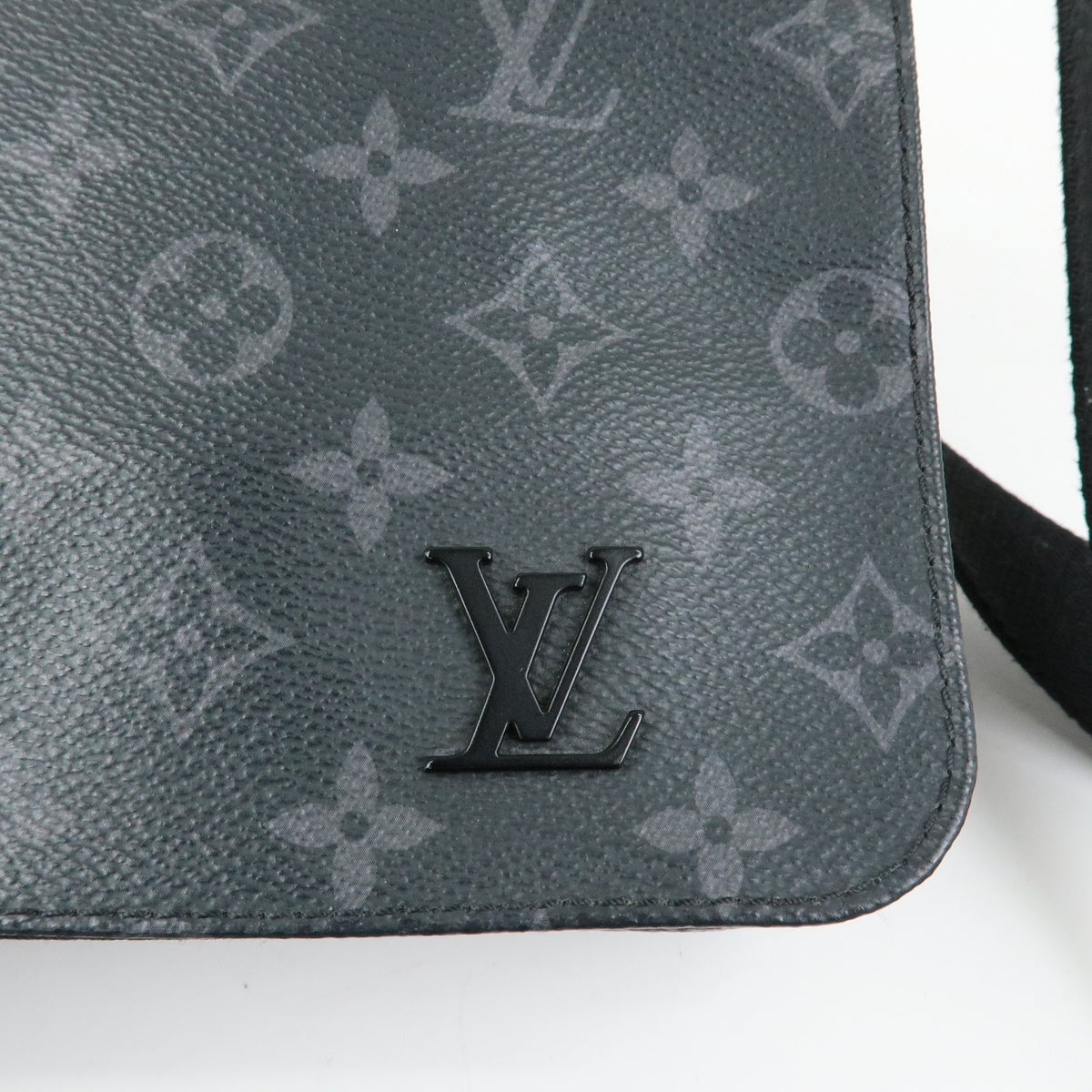 Louis Vuitton District Messenger Monogram Eclipse Canvas, Gray, Canvas, Handbag