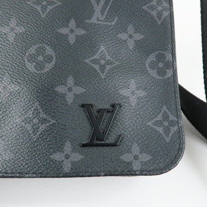 Louis Vuitton District Messenger Monogram Eclipse Canvas, Gray, Canvas, Handbag