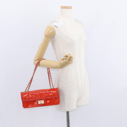 Chanel Chain Flap Shoulder Bag Leather, ORANGE, PATENT_LEATHER, Shoulder bag