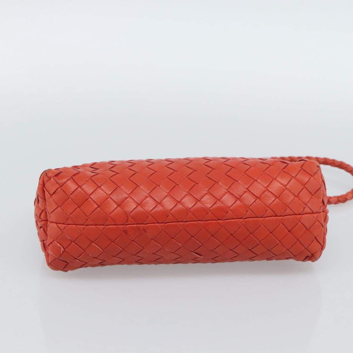 Bottega Veneta Zip Clutch Leather with Intrecciato Snakeskin Detail, Red, Leather, Clutch