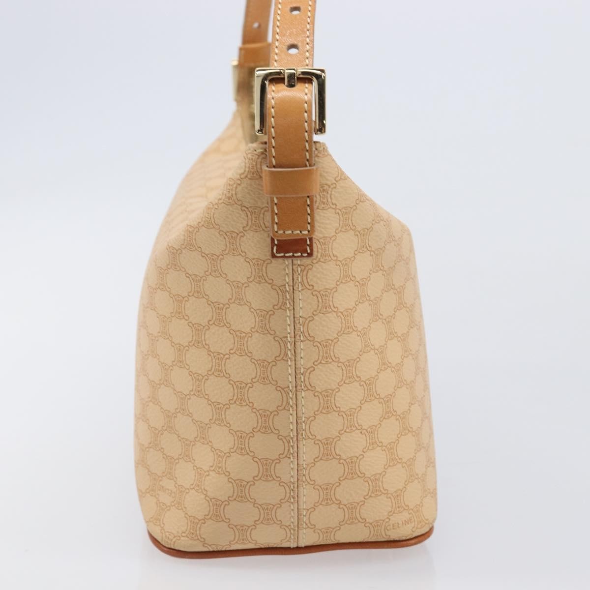 Celine Vintage Zip Hobo Macadam Canvas, Beige, Canvas, Shoulder Bag