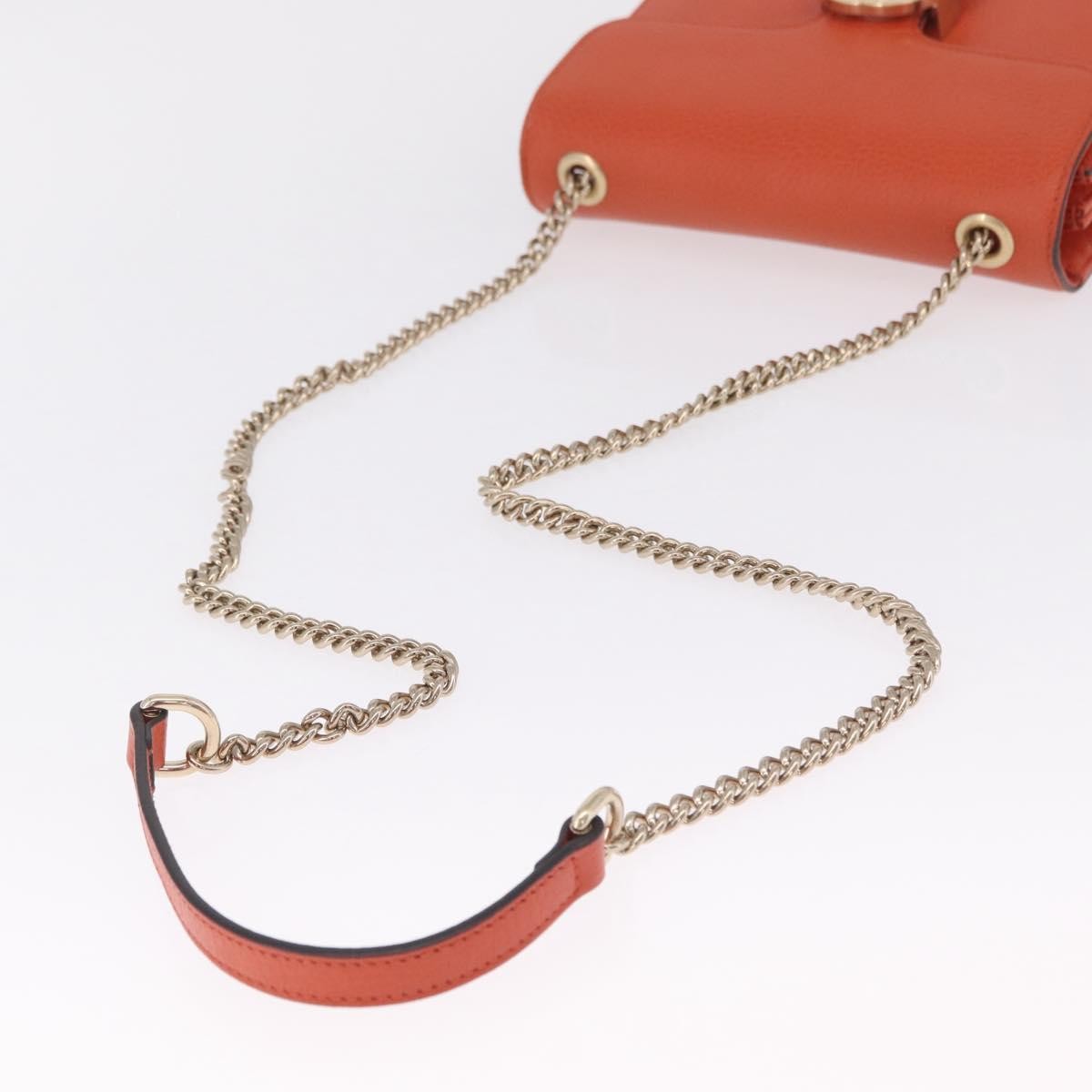Gucci Interlocking Leather, Orange, Leather, Shoulder Bag
