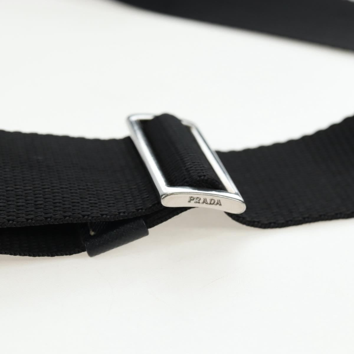 Prada Double Pocket Buckle Flap Tessuto and Leather, Black, Nylon, Handbag