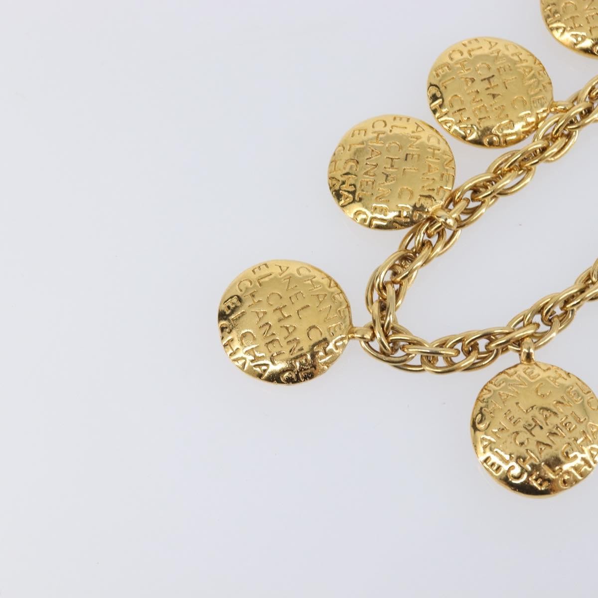 Chanel Vintage Diamond Coco Mademoiselle Long Metal, Gold, Metal, Necklace