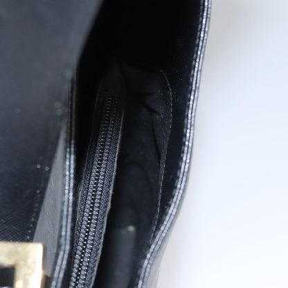 Salvatore Ferragamo Gancio Flap Hobo Leather, Black, Leather, Shoulder Bag