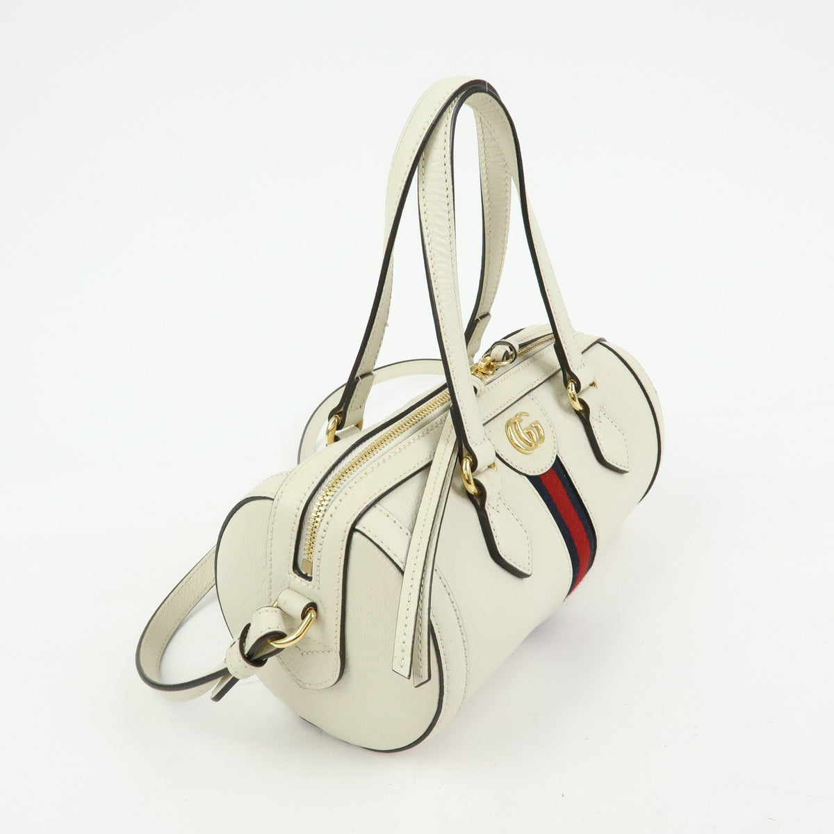 Gucci Ophidia Boston Leather, White, Leather, Handbag