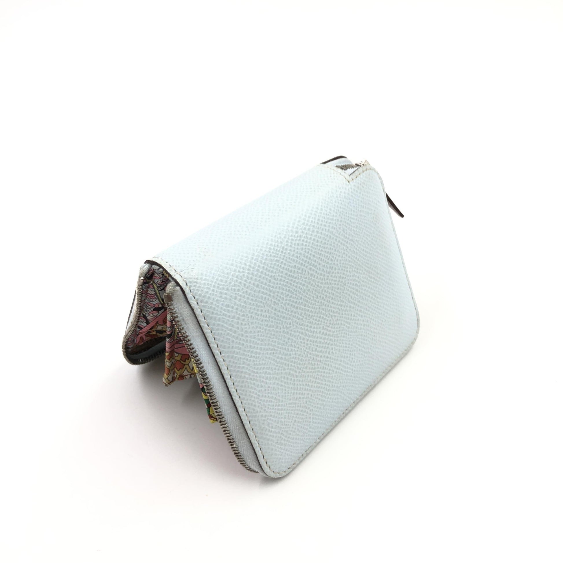 Hermes Azap Zip Around Silk'in Epsom, Blue, Leather, Wallet