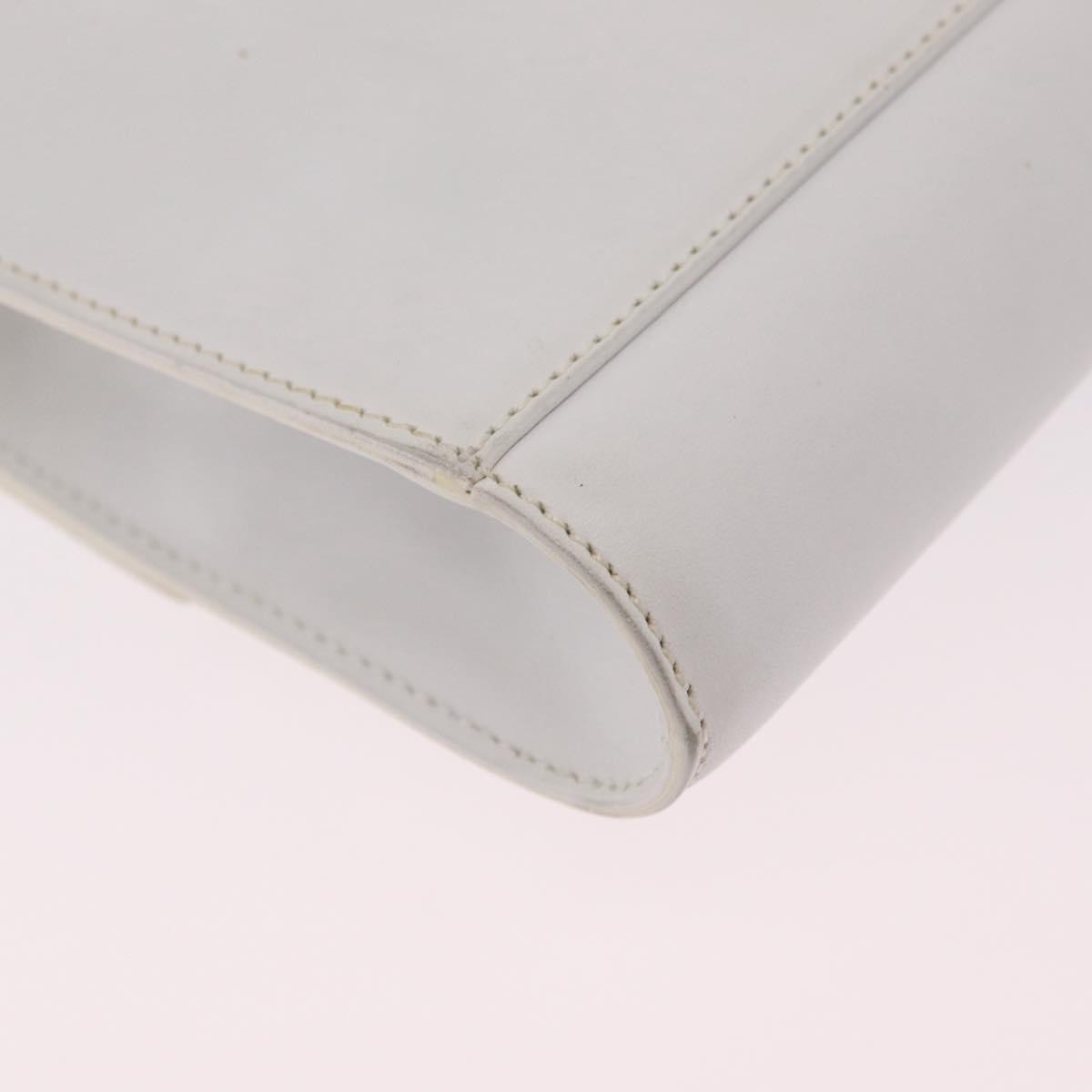 Celine Vintage Circle Logo Leather, White, Leather, Crossbody Bag