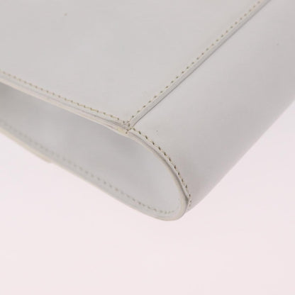 Celine Vintage Circle Logo Leather, White, Leather, Crossbody Bag