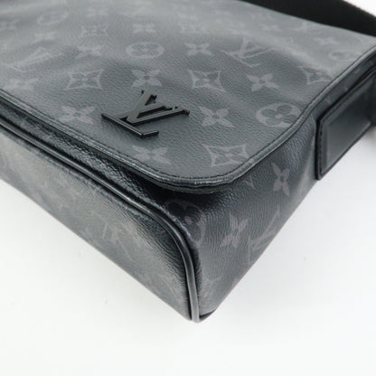 Louis Vuitton District Messenger Monogram Eclipse Canvas, Gray, Canvas, Handbag