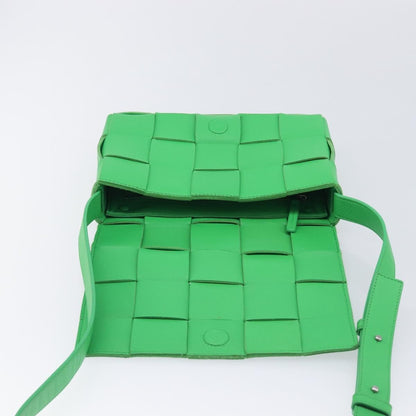 Bottega Veneta Cassette Maxi Intrecciato Leather, Green, Leather, Crossbody Bag