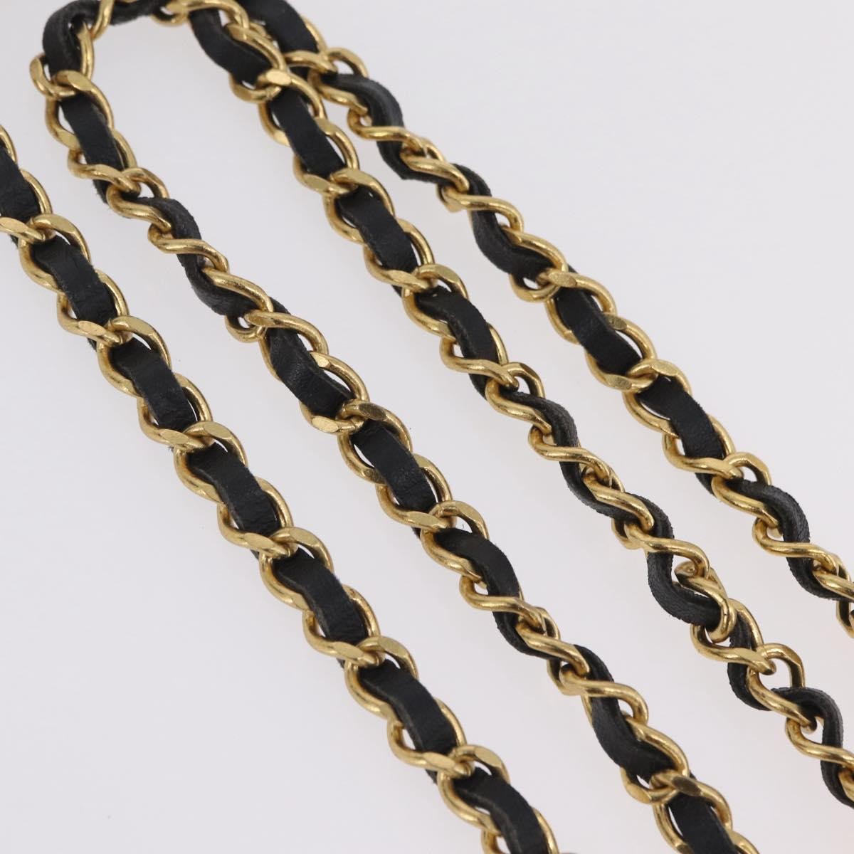Chanel Vintage Logo Chain Belt Metal and Leather, Gold, Metal, Belt