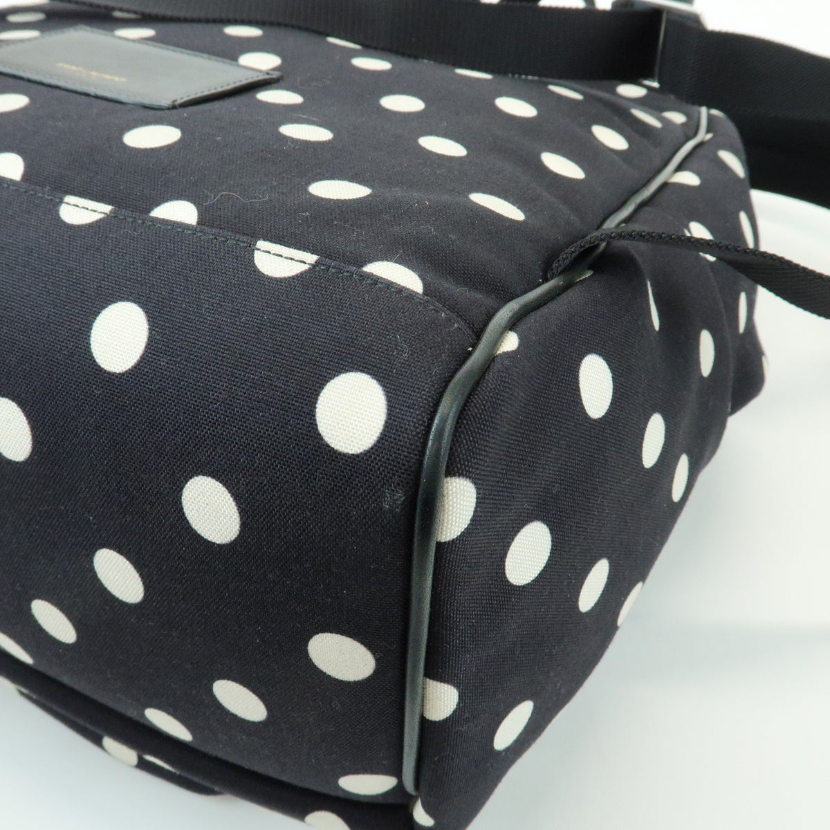 Saint Laurent City Printed Canvas, Black, Canvas, Backpack
