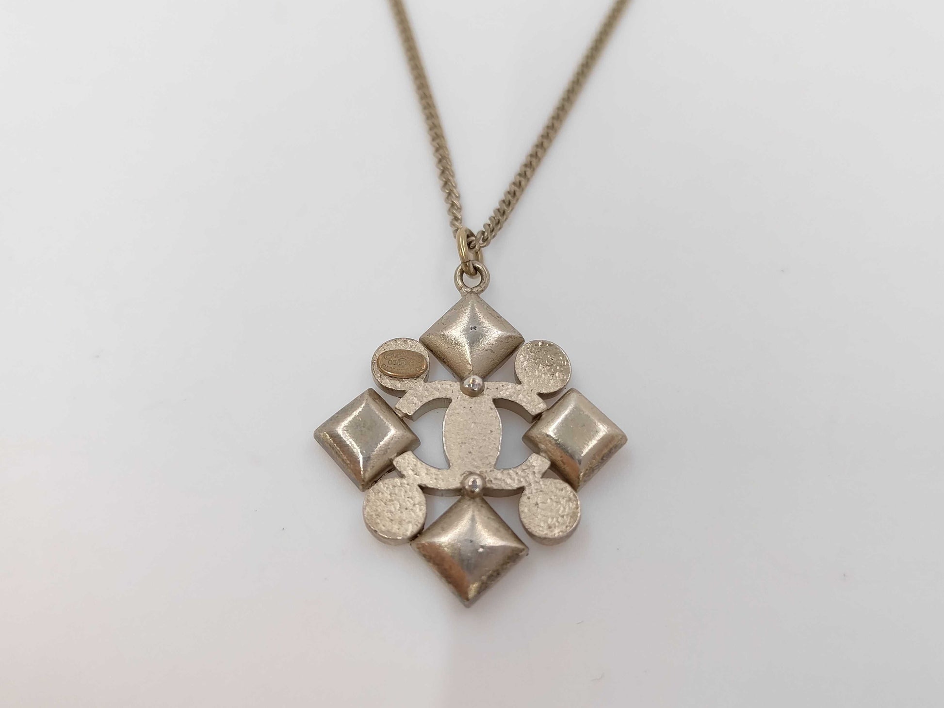 Chanel CC No. 5 Pendant Necklace Metal with Resin, Gold, Gold, Necklace