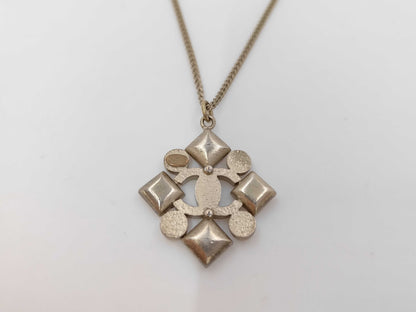 Chanel CC No. 5 Pendant Necklace Metal with Resin, Gold, Gold, Necklace