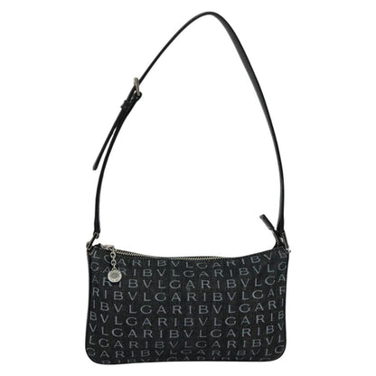 Bvlgari Logomania Canvas, Black, Canvas, Shoulder Bag