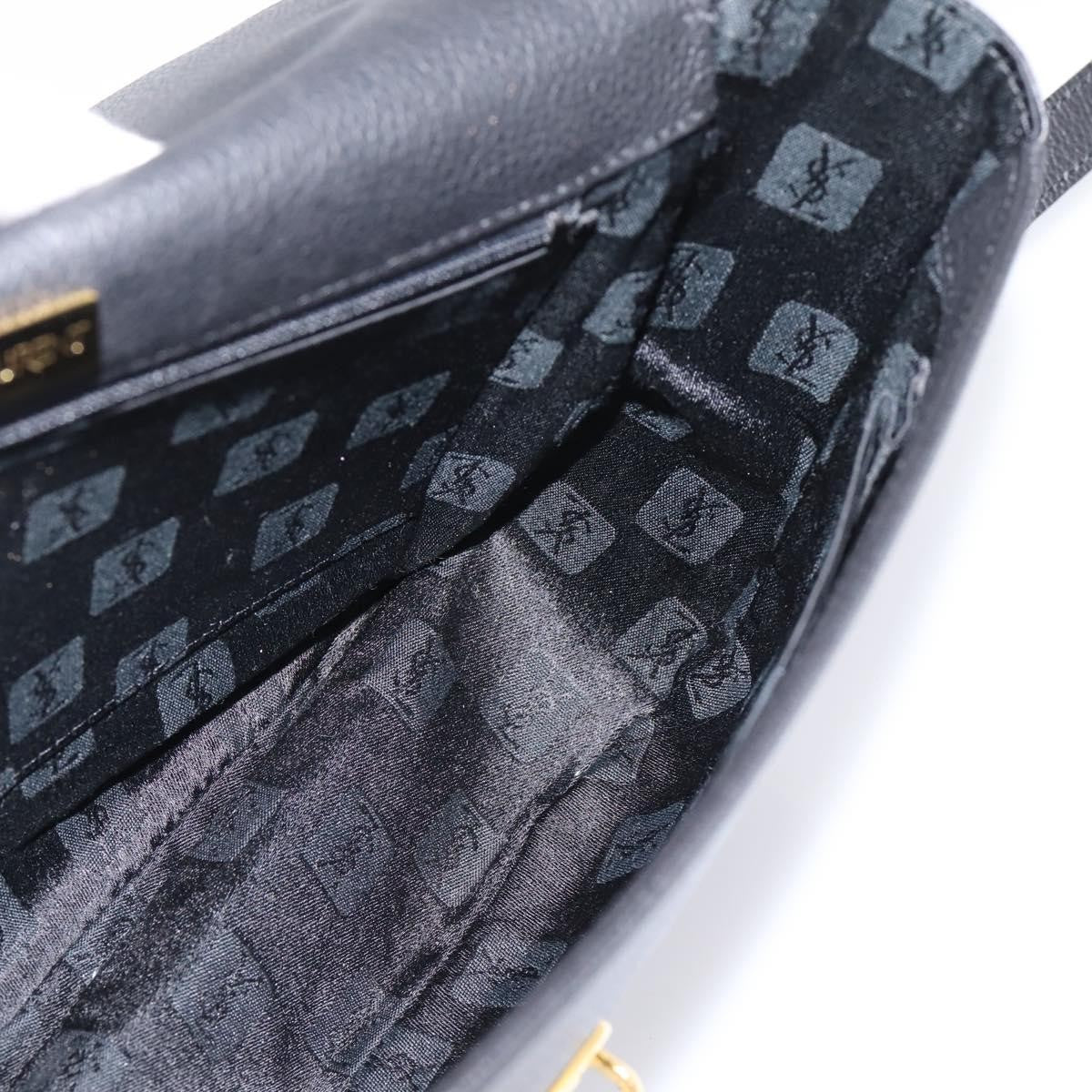 Saint Laurent Vintage Shoulder bag leather, Black, Leather, Shoulder Bag