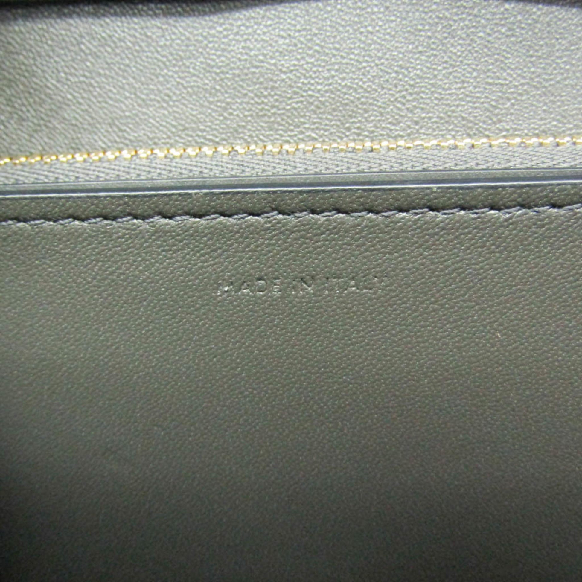 Celine Classic Box Smooth Leather, Gray, Leather, Handbag