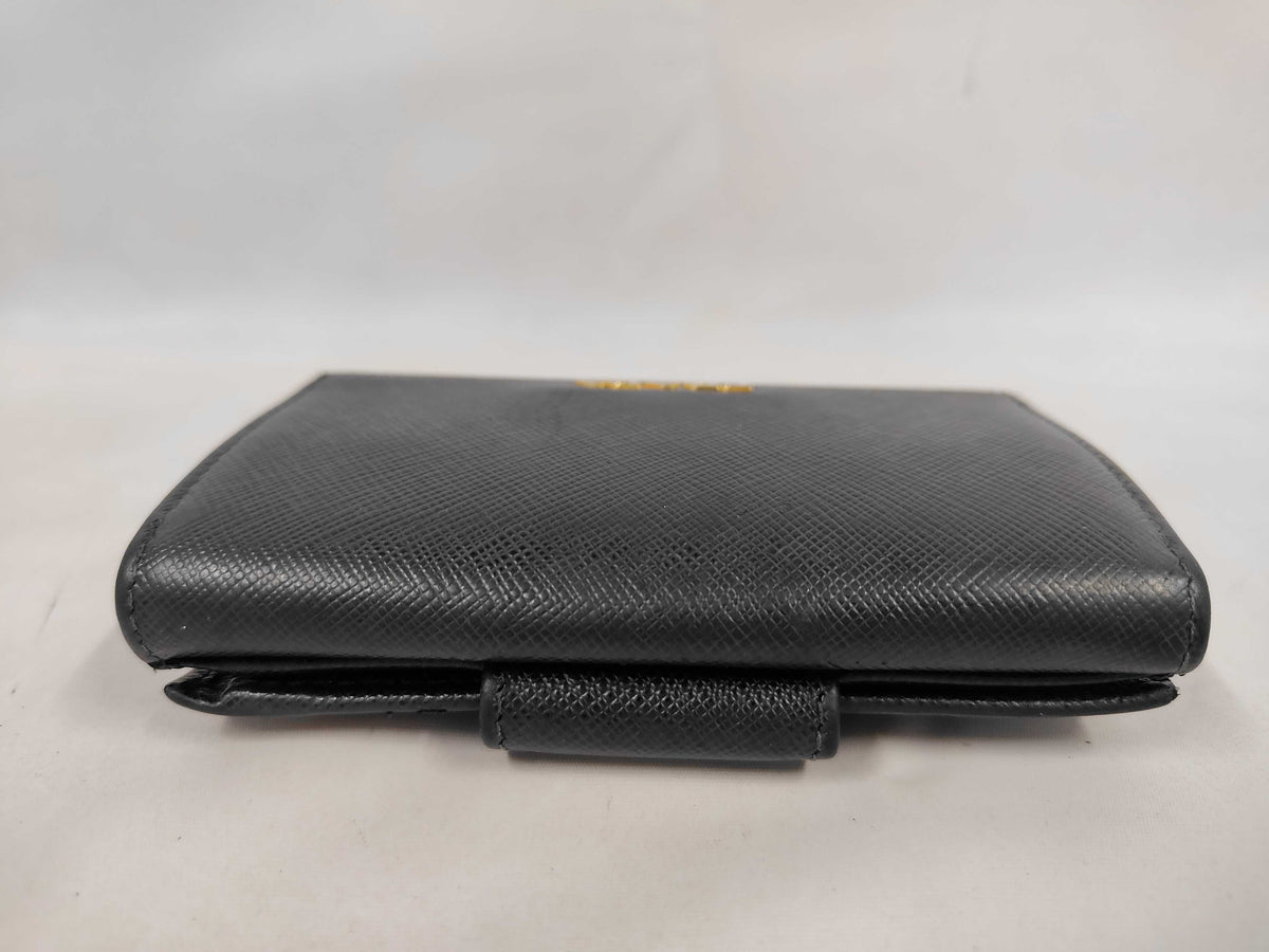 Prada Saffiano bifold Leather, Black, Leather, Wallet