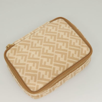 Celine Vintage Toiletry Macadam Coated Canvas, Beige, Canvas, Toiletry Case