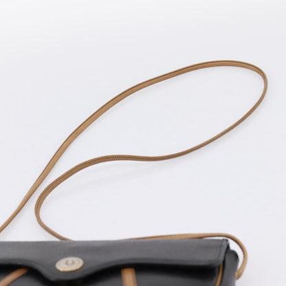 Christian Dior Vintage Flap Canvas, Black, Leather, Shoulder Bag