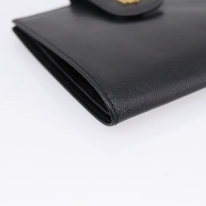 Christian Dior Bifold Card Holder Leather, Black, Leather, Card Holder