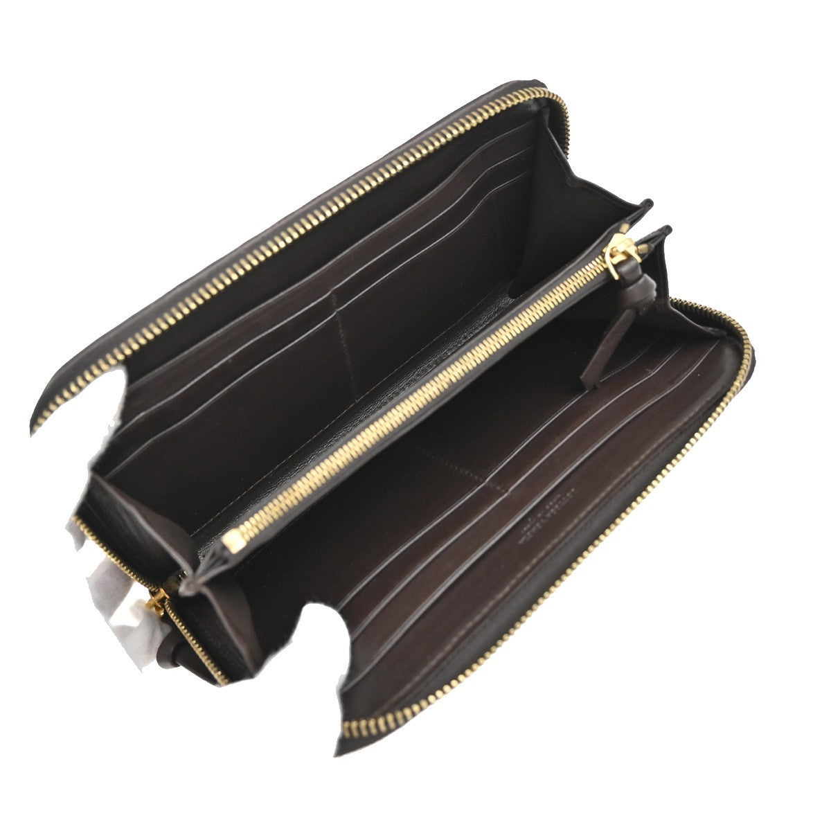 Bottega Veneta Intrecciato Long Zip Leather, Brown, Leather, Wallet