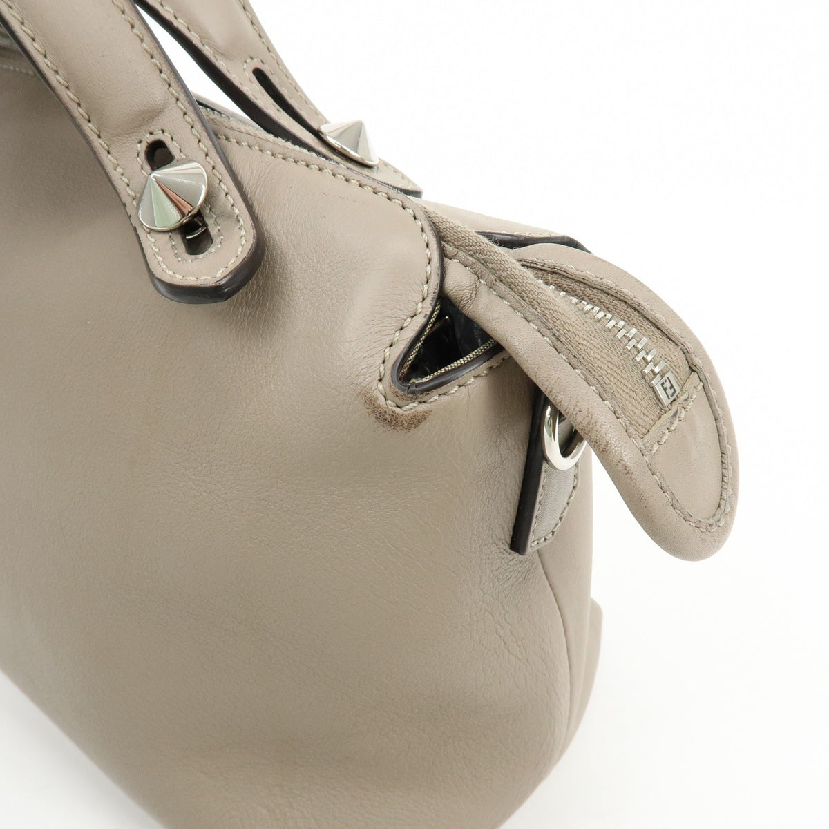 Fendi By The Way Satchel Calfskin, Beige, Leather, Handbag