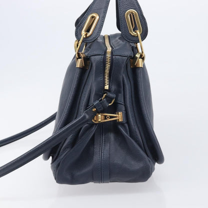 Chloe Paraty Top Handle Leather, Navy, Leather, Handbag
