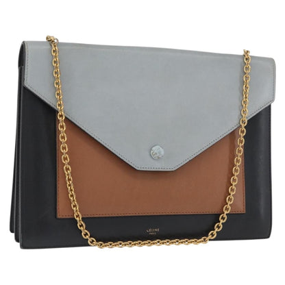 Celine Pocket Envelope Leather, Multicolour, Leather, Shoulder Bag