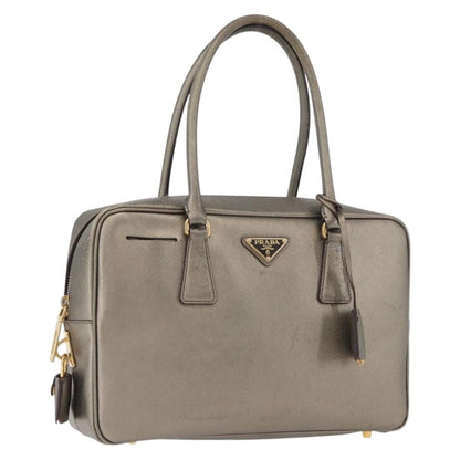 Prada Bauletto Saffiano Leather, Gold, Leather, Handbag