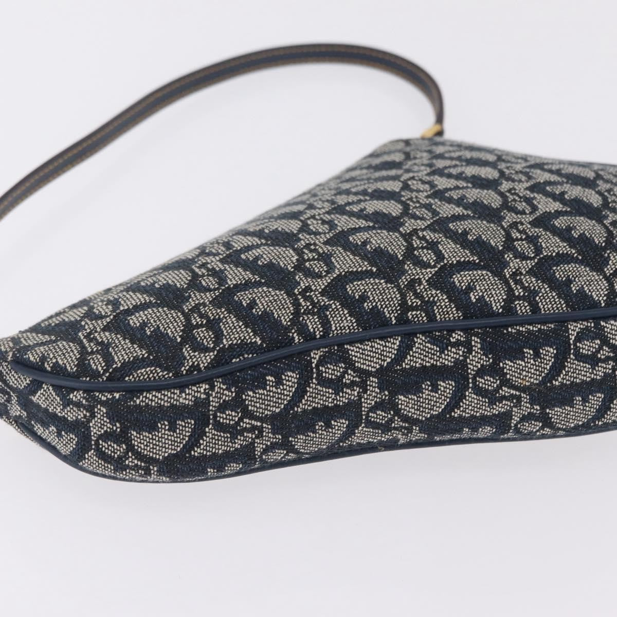 Christian Dior Vintage Saddle Bag Canvas, Navy, Canvas, Clutch