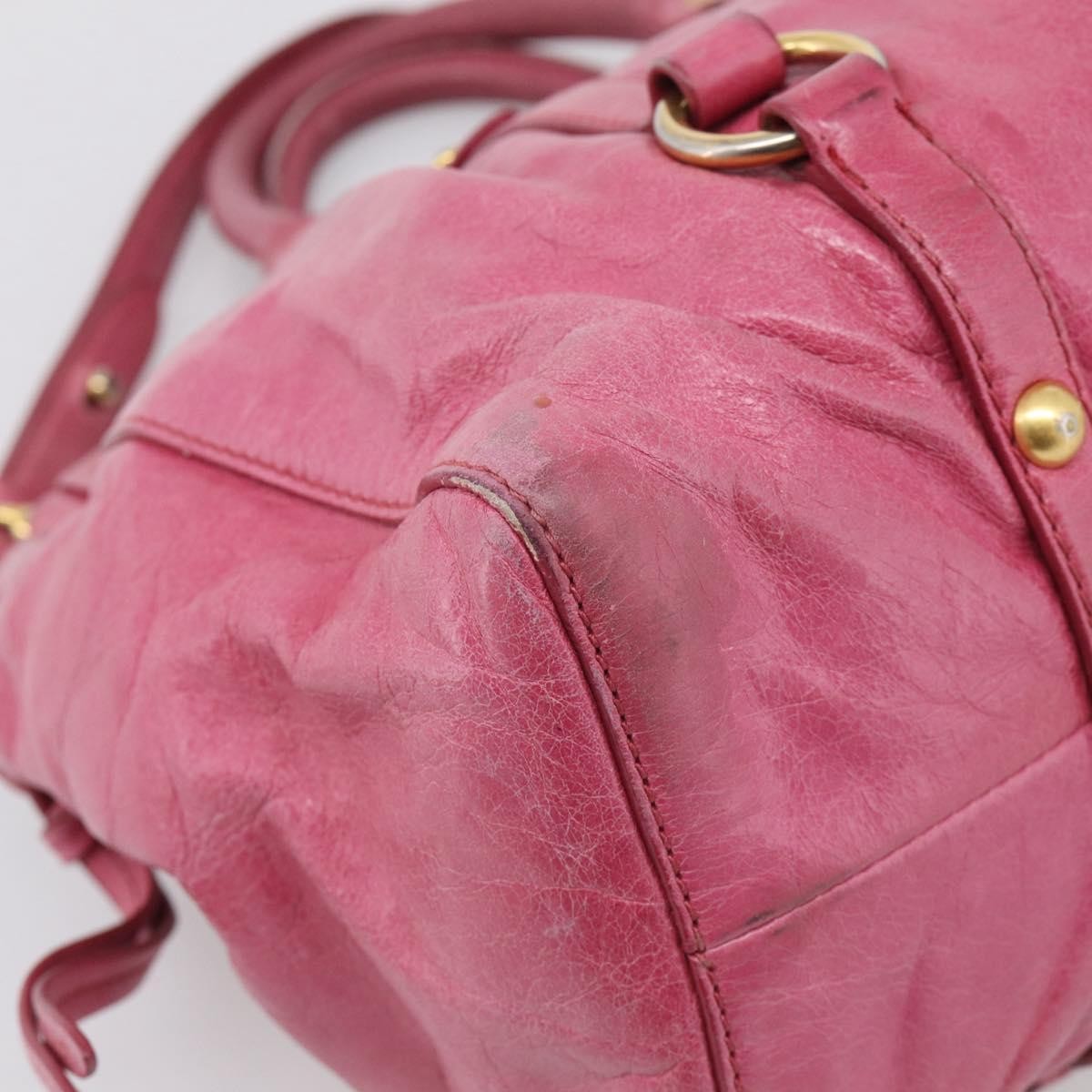 Miu Miu Vitello Lux Leather, Pink, Leather, Handbag