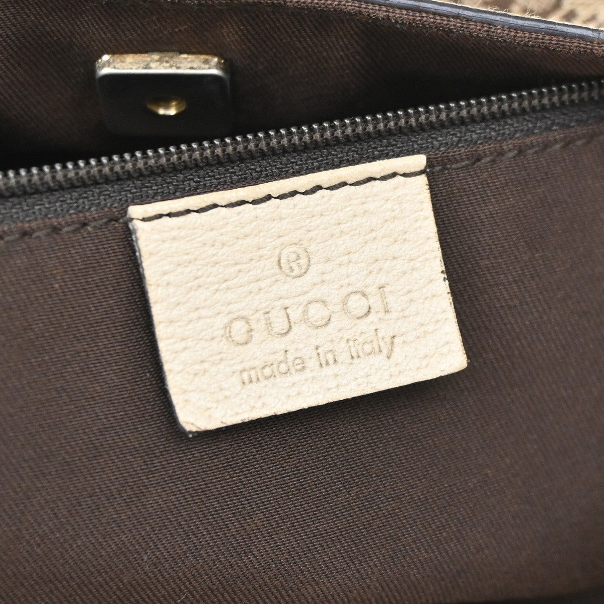 Gucci Abbey D- GG Canvas with Leather, Brown, Canvas, Tote Bag