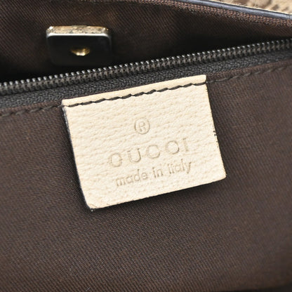 Gucci Abbey D- GG Canvas with Leather, Brown, Canvas, Tote Bag