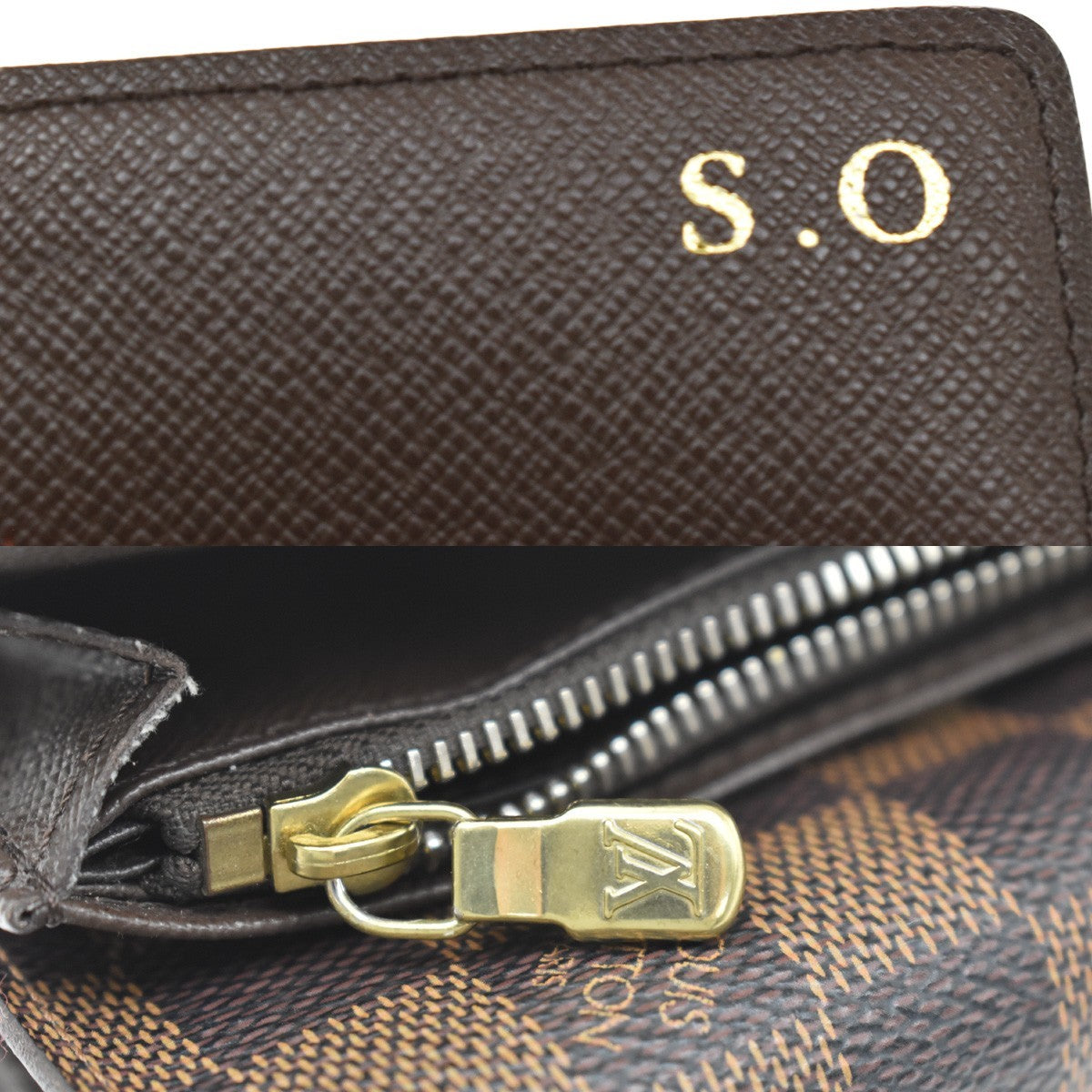 Louis Vuitton Alexandra Damier, Brown, Canvas, Wallet