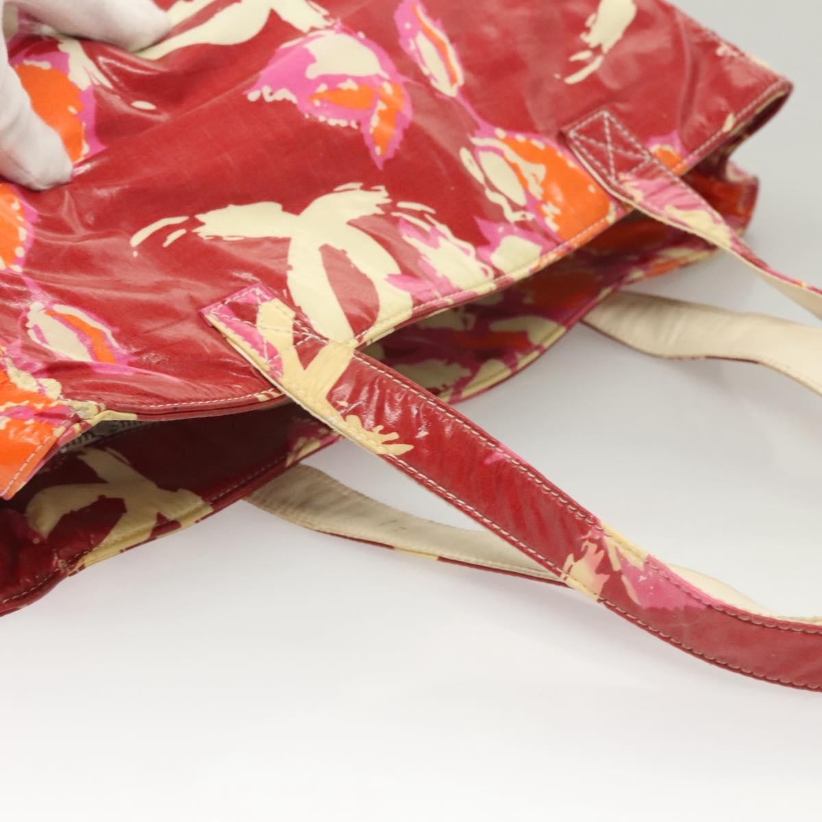 Chanel Vintage Floral Tote Patent leather, Red, Patent Leather, Tote Bag