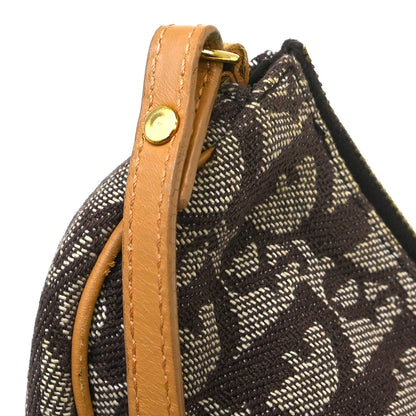 Christian Dior Vintage Saddle Bag Canvas, Brown, Canvas, Clutch