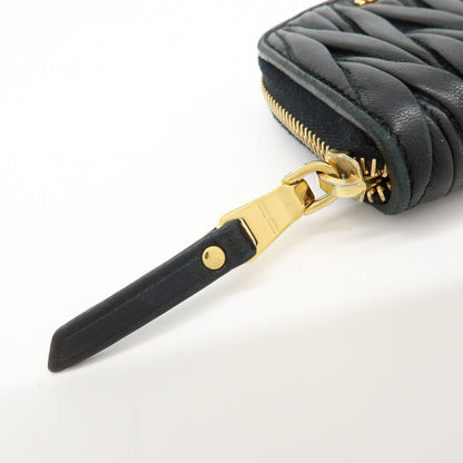 Miu Miu Zip Around Matelasse Leather, Black, Leather, Wallet