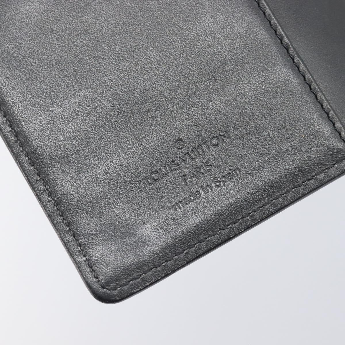 Louis Vuitton Agenda Cover Patent Leather, Black, Canvas, Wallet