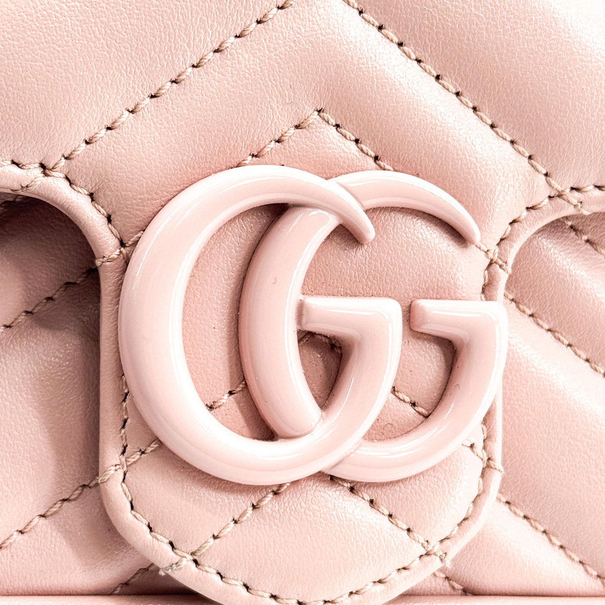 Gucci GG Marmont Flap Matelasse Leather, Pink, Leather, Handbag