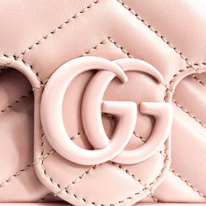 Gucci GG Marmont Flap Matelasse Leather, Pink, Leather, Handbag