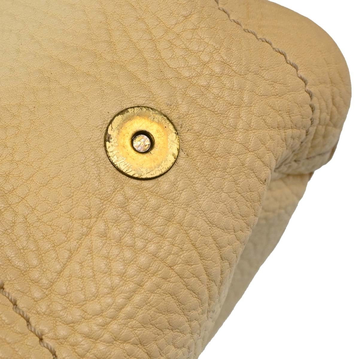 Celine Boogie Calfskin, Yellow, Leather, Handbag