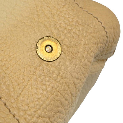 Celine Boogie Calfskin, Yellow, Leather, Handbag