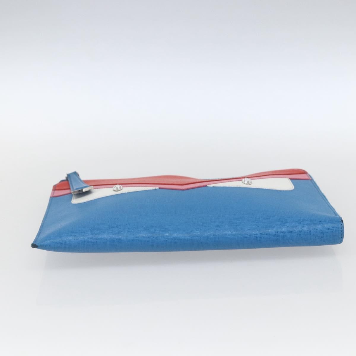 Fendi Monster Clutch Leather, Blue, Leather, Clutch