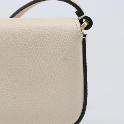 Valentino Garavani V Pouch Shoulder Bag Leather, White, Leather, Shoulder Bag
