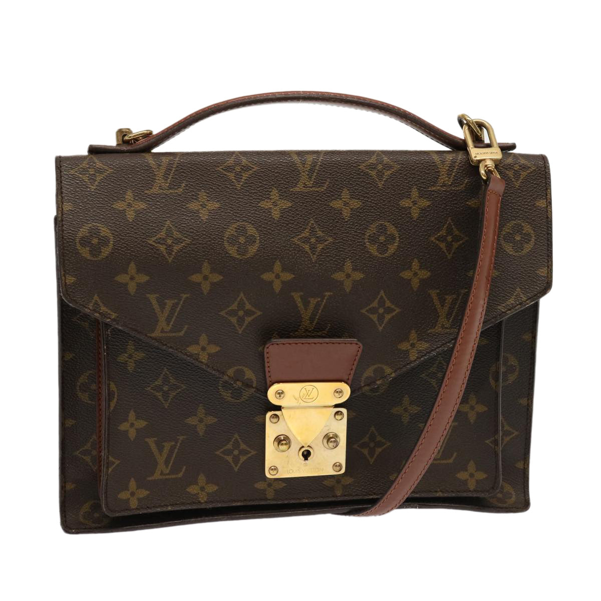 Louis Vuitton Monceau Handbag Monogram Canvas, BROWN, CANVAS, Handbag